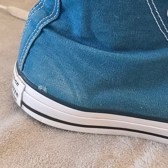 Converse High Top Teal Canvas Sneakers Women’s Size 8 Mens 6 - Picture 2 of 9